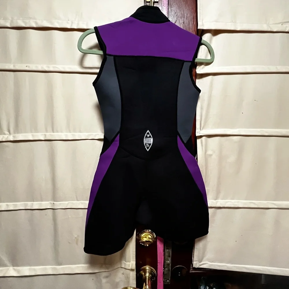 Kids Swim Wetsuit - Black and Purple